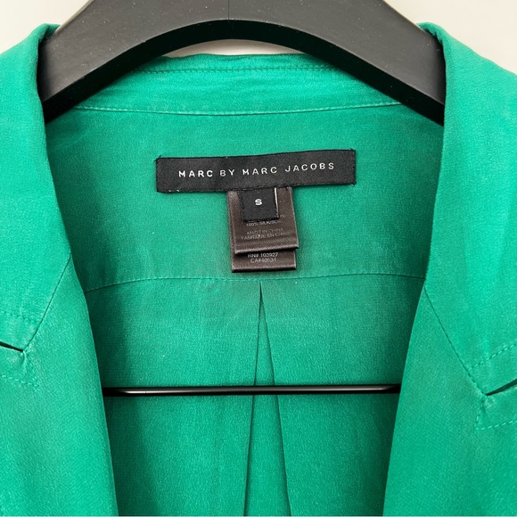 MARC JACOBS Green Silk Tie Top - Picture 2 of 6